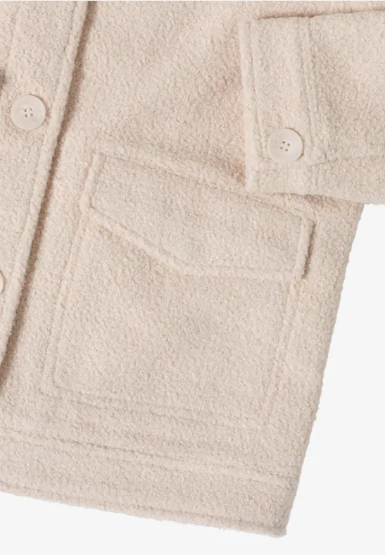Jacke in Wolloptik teddy vanilla white