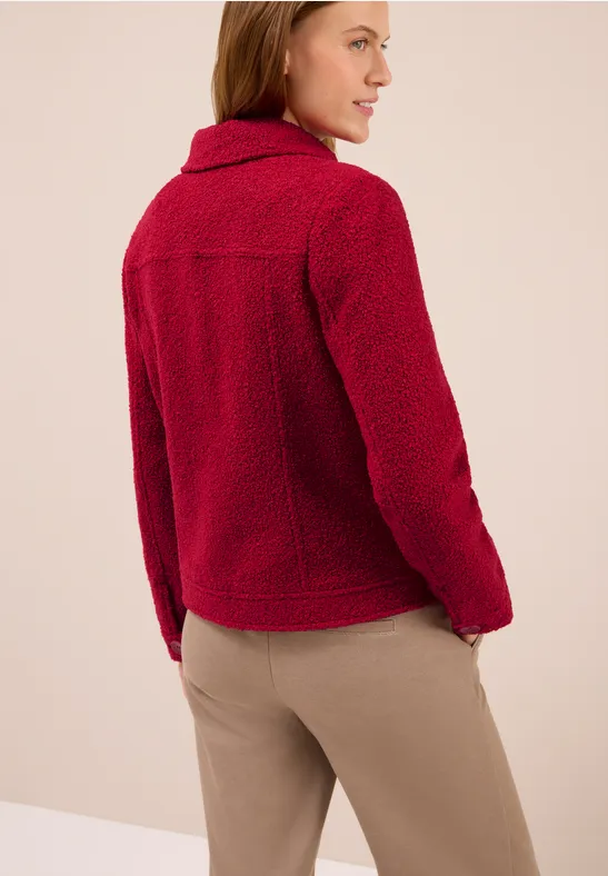 Wol-look jas beaujolais red