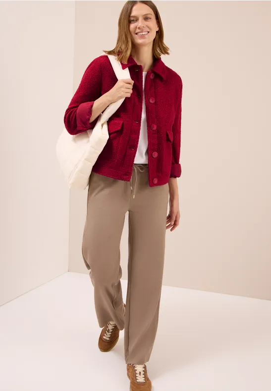 Wol-look jas beaujolais red