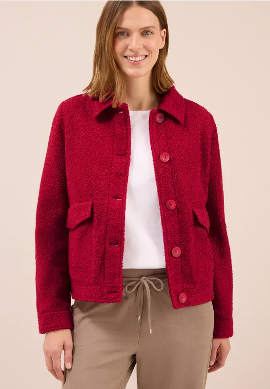 Wol-look jas beaujolais red