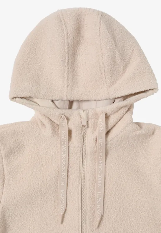 Kurze Wolloptik-Jacke teddy vanilla white