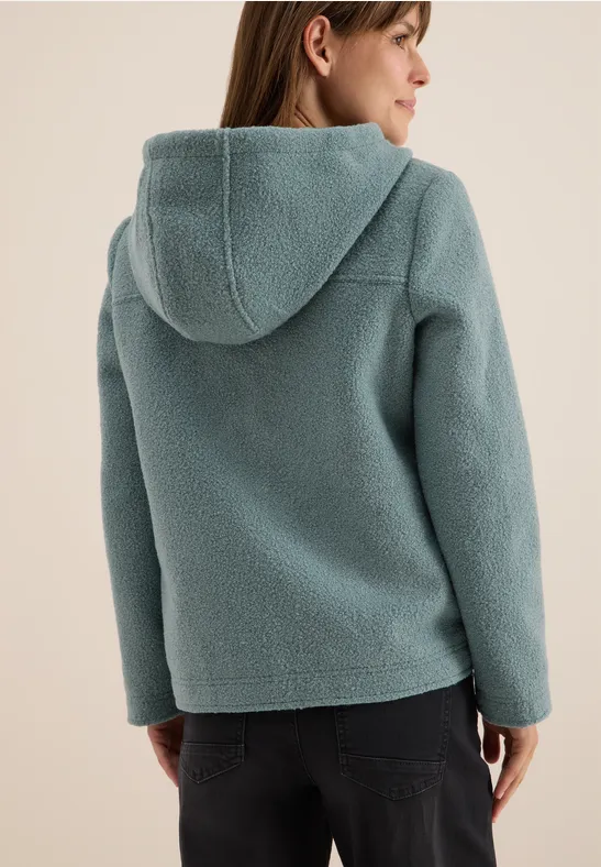 Kurze Wolloptik-Jacke ice hill green