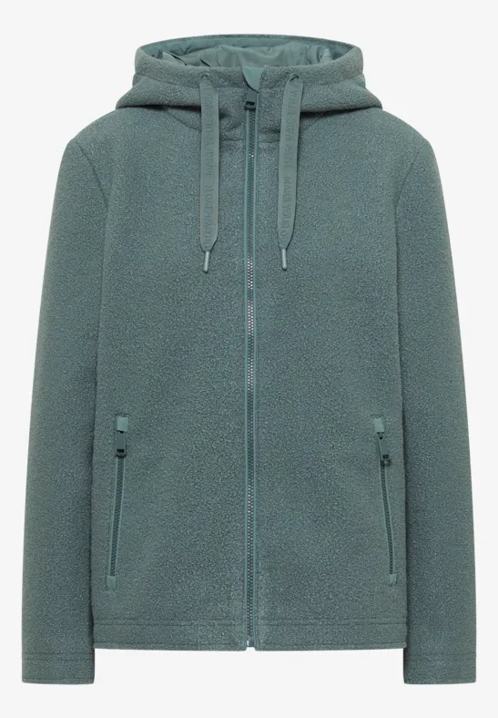 Kurze Wolloptik-Jacke ice hill green