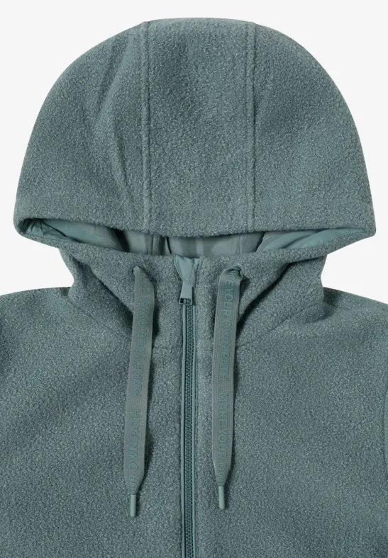 Kurze Wolloptik-Jacke ice hill green