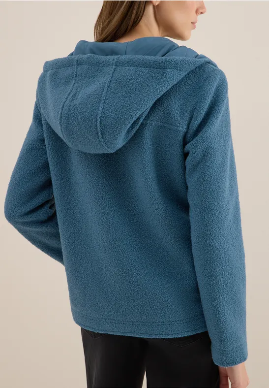 Kurze Wolloptik-Jacke moonstone blue