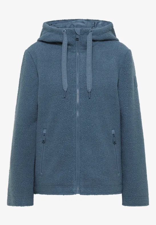 Kurze Wolloptik-Jacke moonstone blue
