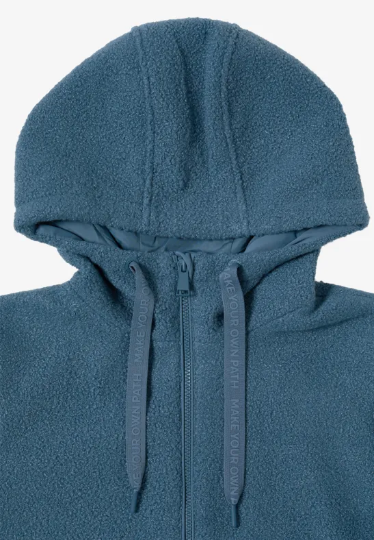Kurze Wolloptik-Jacke moonstone blue