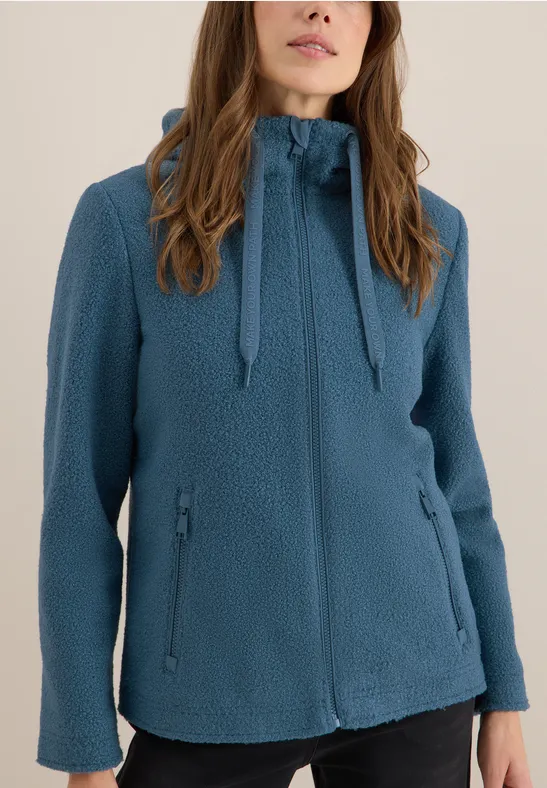 Kurze Wolloptik-Jacke moonstone blue