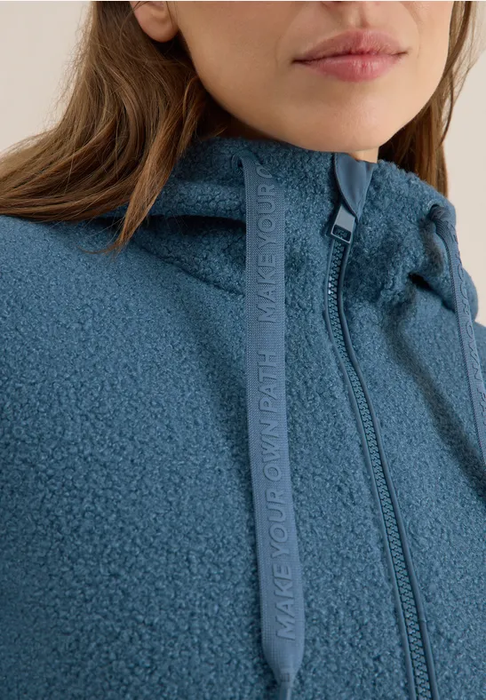 Kurze Wolloptik-Jacke moonstone blue