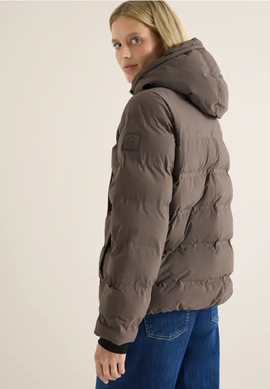 Sportive Jacke mit Kapuze mushroom taupe