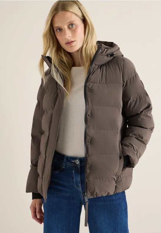 Sportive Jacke mit Kapuze mushroom taupe