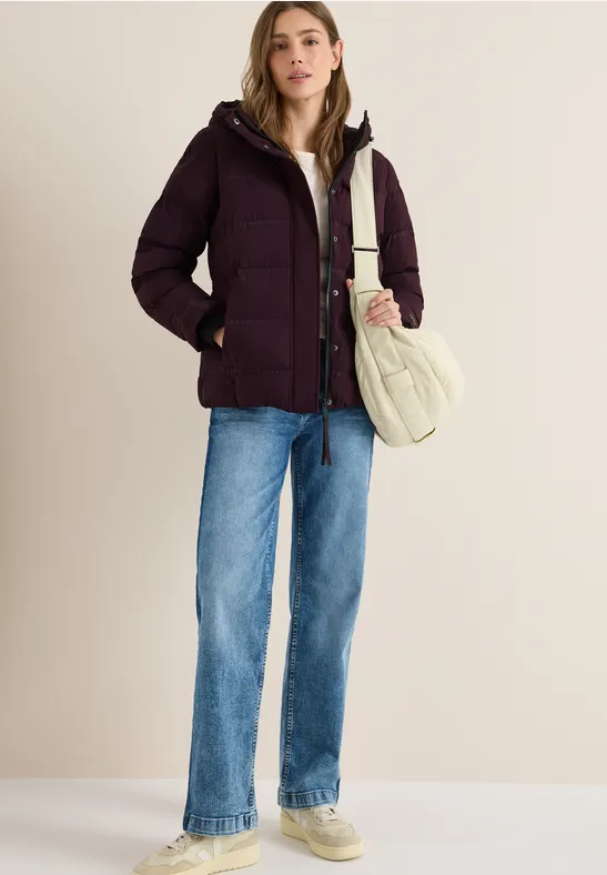 Sportive Jacke mit Kapuze dark plum