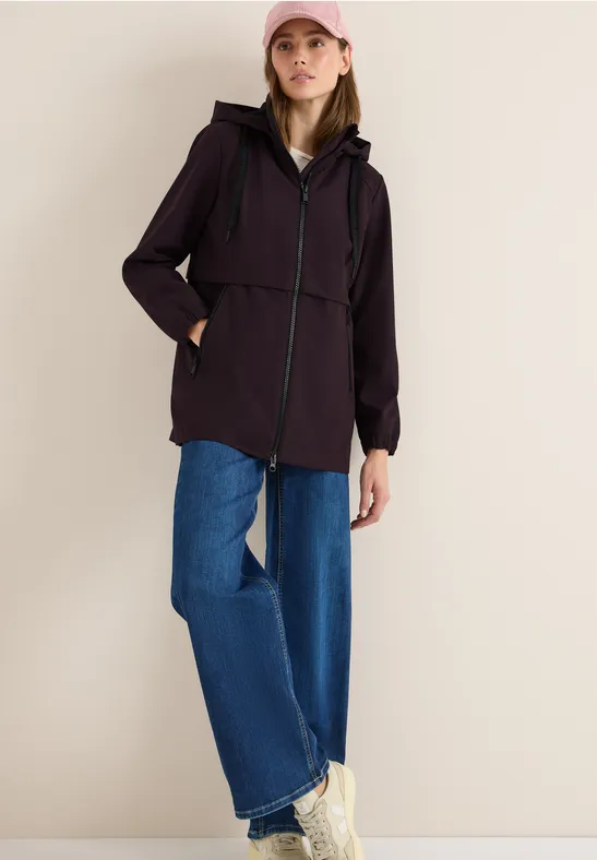 Kurze Trench Jacke dark plum
