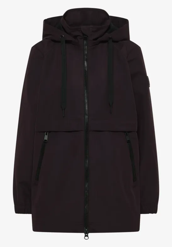 Kurze Trench Jacke dark plum