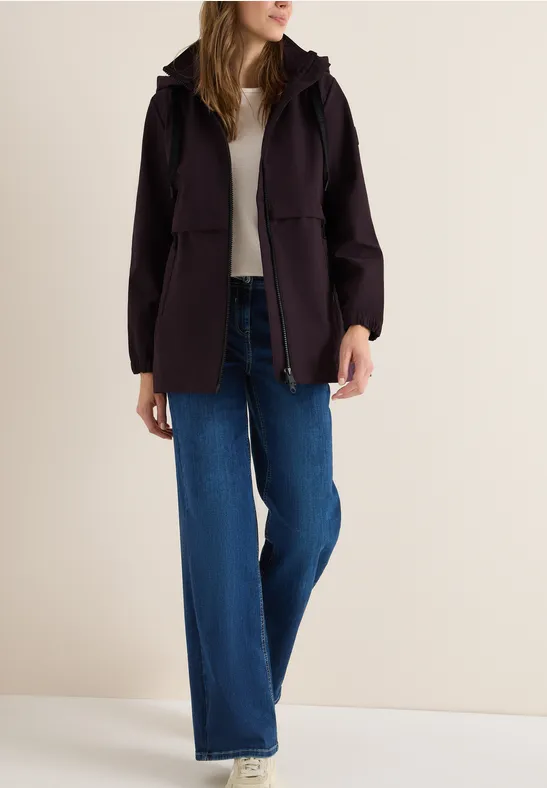 Kurze Trench Jacke dark plum