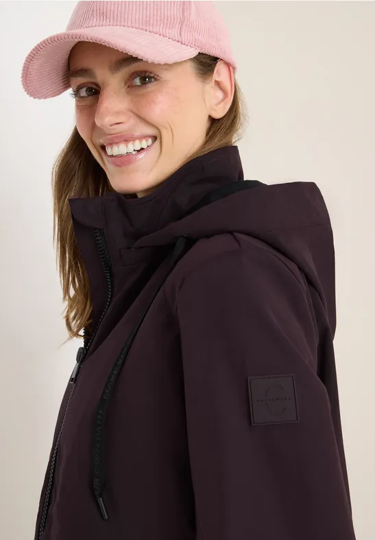Kurze Trench Jacke dark plum