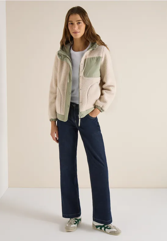 Kapuzenjacke teddy vanilla white