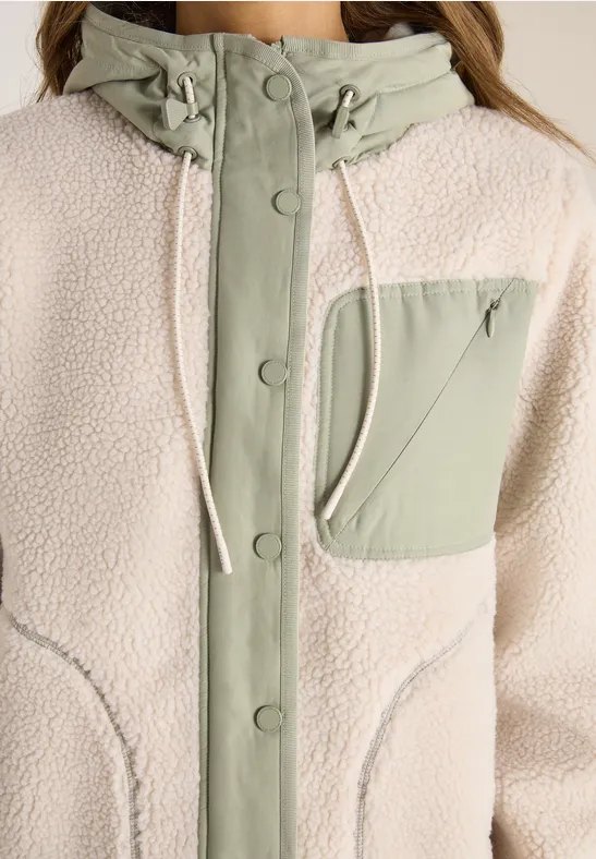 Kapuzenjacke teddy vanilla white