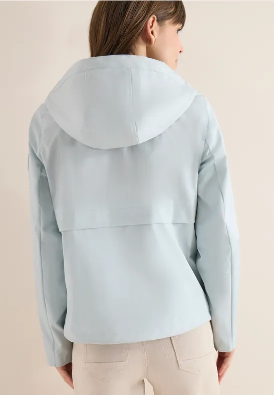 Windjack met capuchon watercolour blue