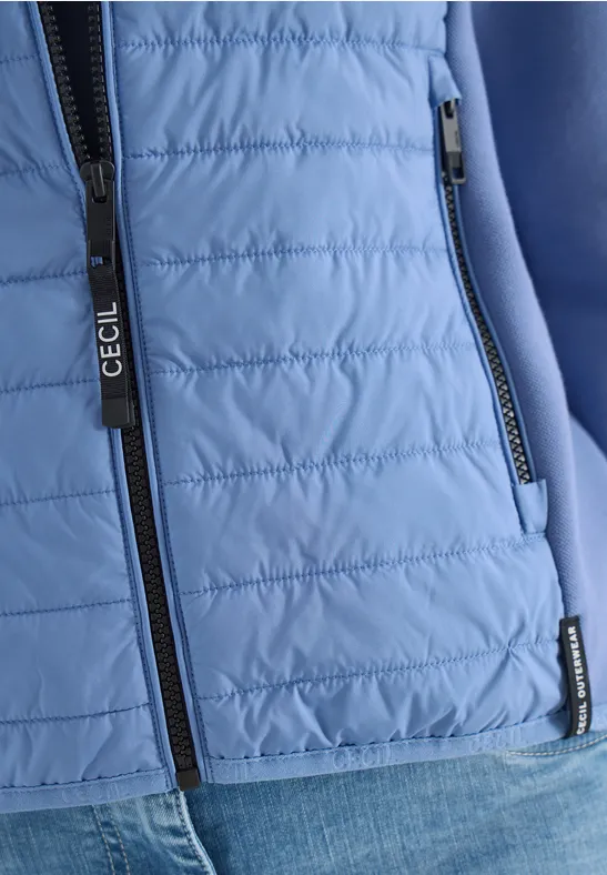 Jas met structuurmix en capuchon coal blue