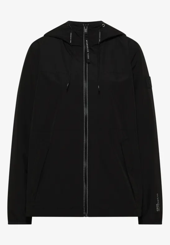 Jas met capuchon en trekkoord Black