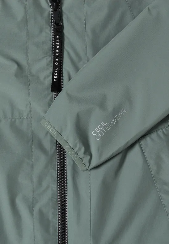 Jas met capuchon en trekkoord kelp green