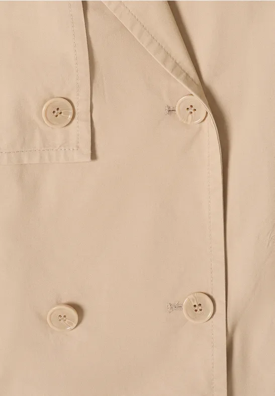 Korte trenchcoat crispy camel