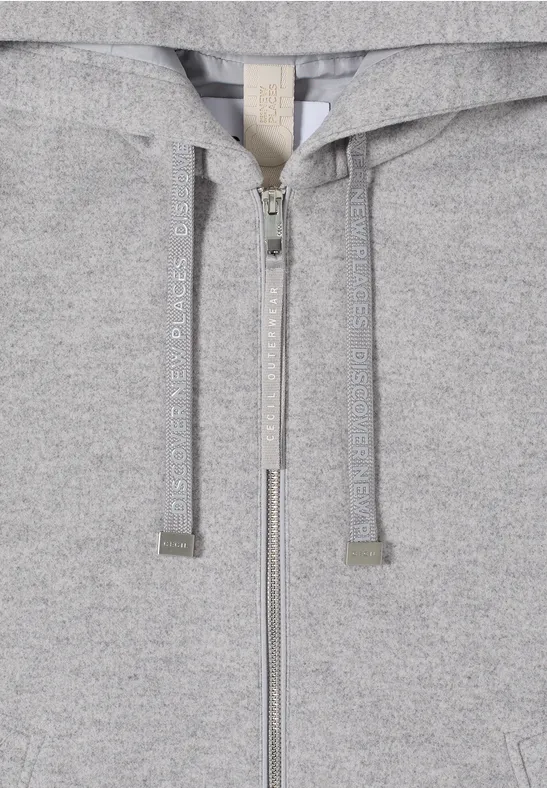 Hoodie Jacke silvery beige melange