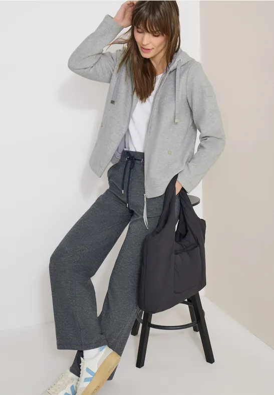 Hoodie Jacke silvery beige melange