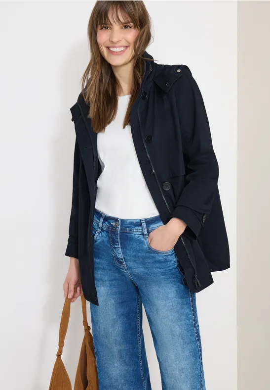 Trench-coat midi blue navy
