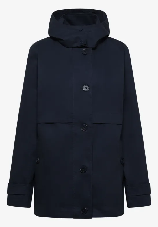 Trench-coat midi blue navy
