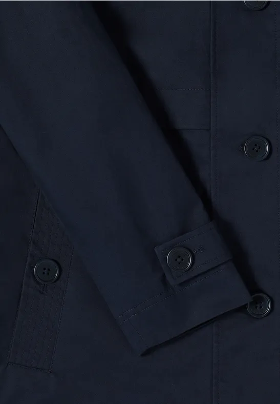 Trench-coat midi blue navy