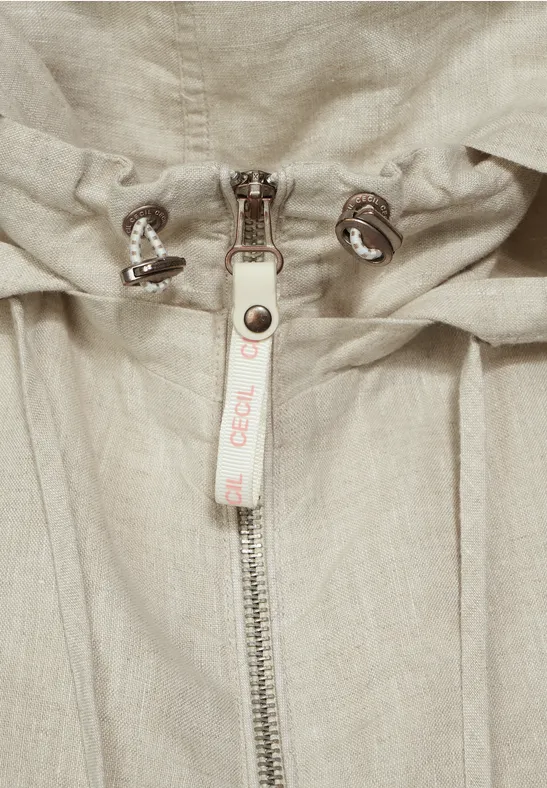 Kurze Leinen Jacke nature linen beige