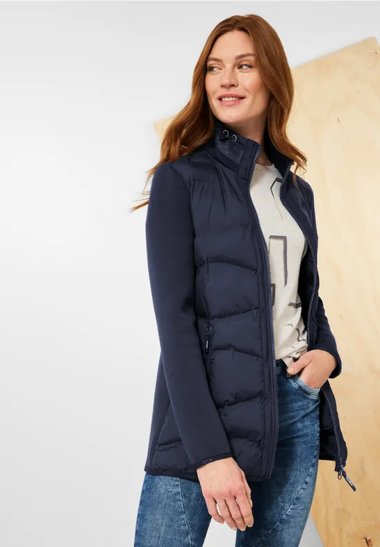 Veste scuba dans un mélange de matières deep blue