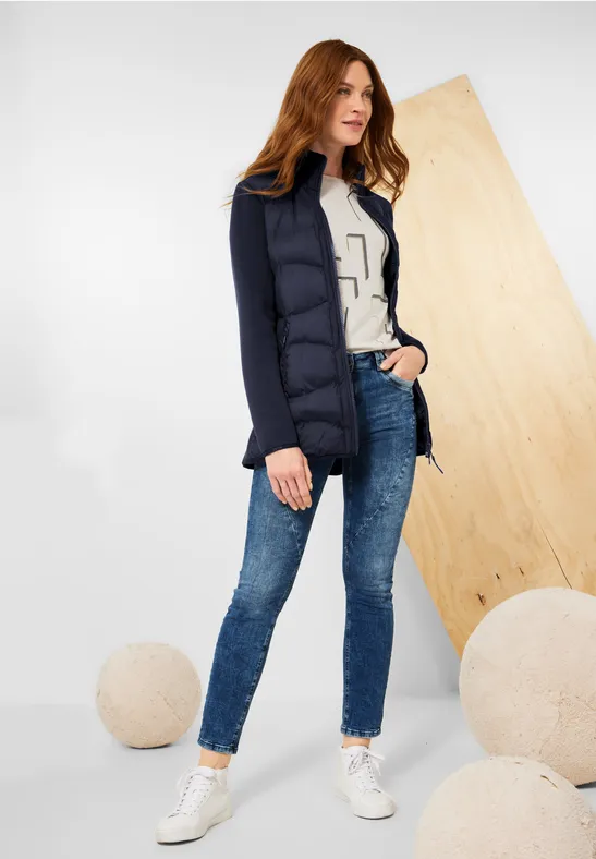 Veste scuba dans un mélange de matières deep blue