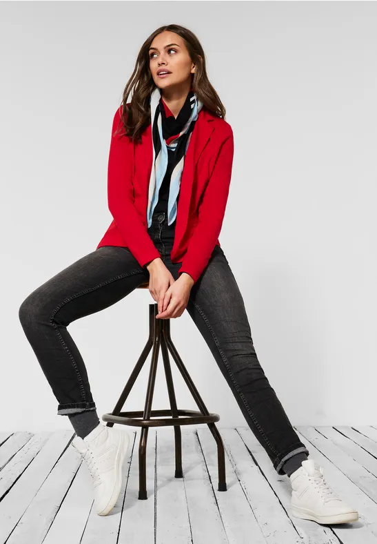 Basic Blazer in Unifarbe strong red