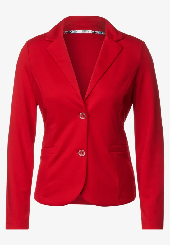 Basic Blazer in Unifarbe strong red