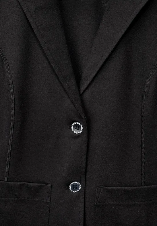 Blazer molletonné avec un détail froncé Black