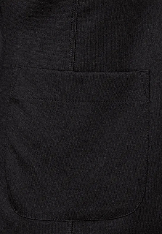 Blazer molletonné avec un détail froncé Black