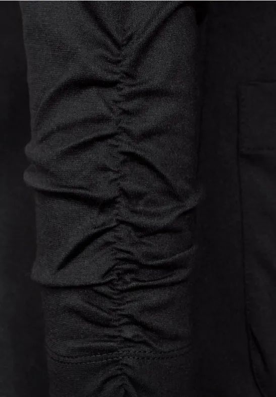 Blazer molletonné avec un détail froncé Black