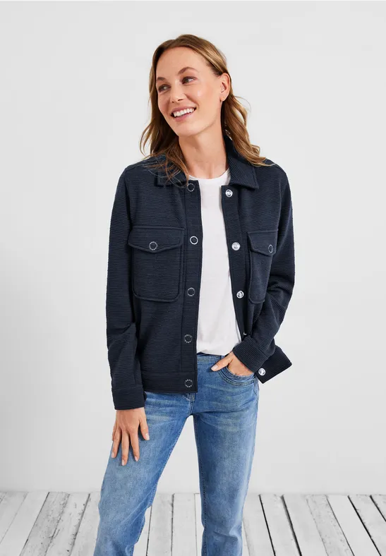 Shirtjacke mit Struktur deep blue