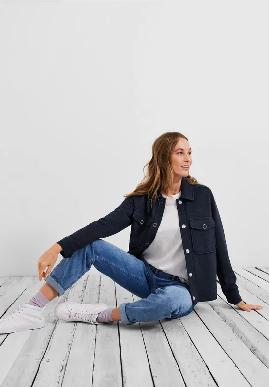 Shirtjacke mit Struktur deep blue