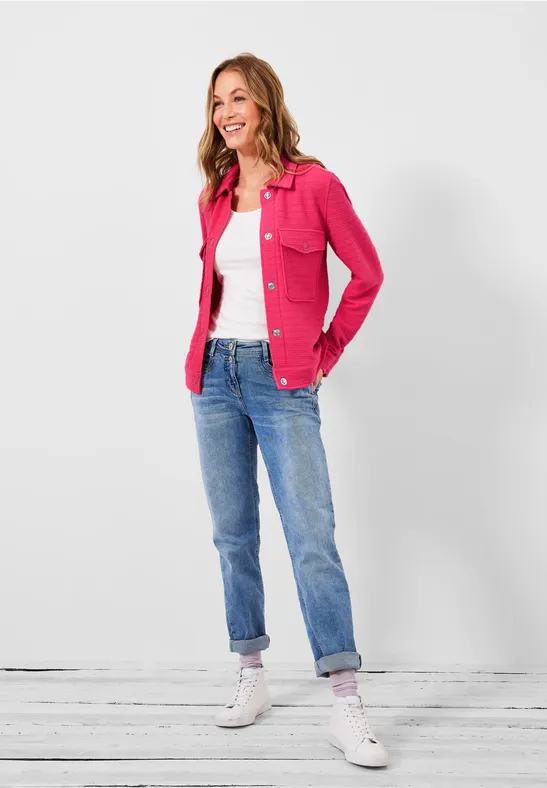 Shirtjas met structuur fresh pink