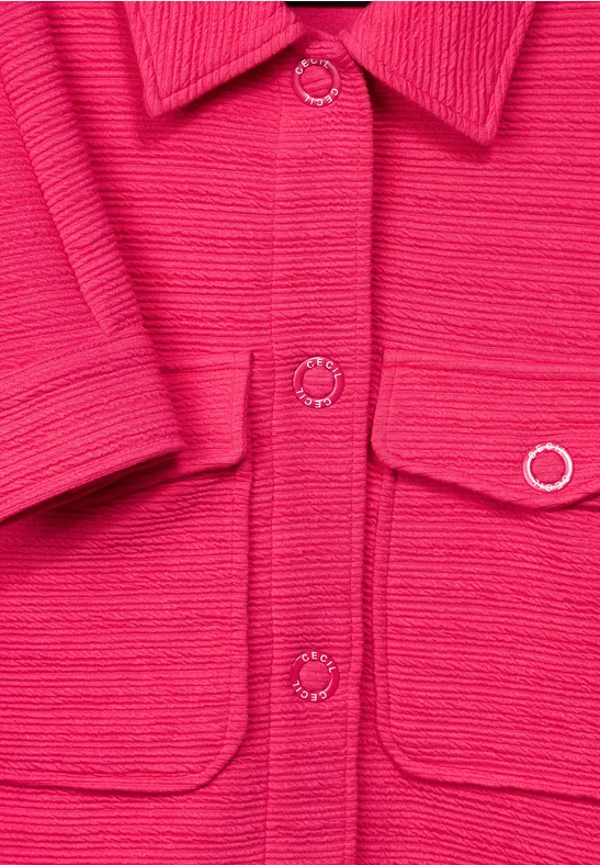 Shirtjas met structuur fresh pink