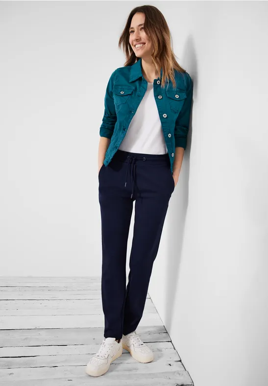 Color Jeansjacke teal blue