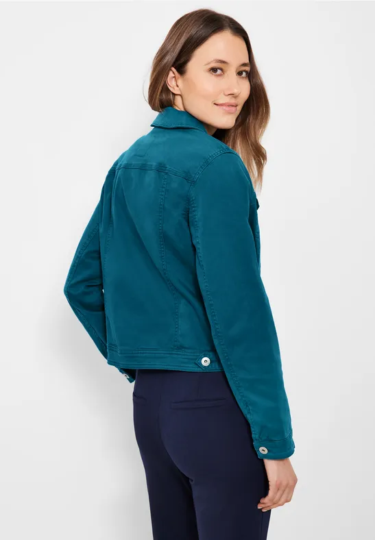 Color Jeansjacke teal blue