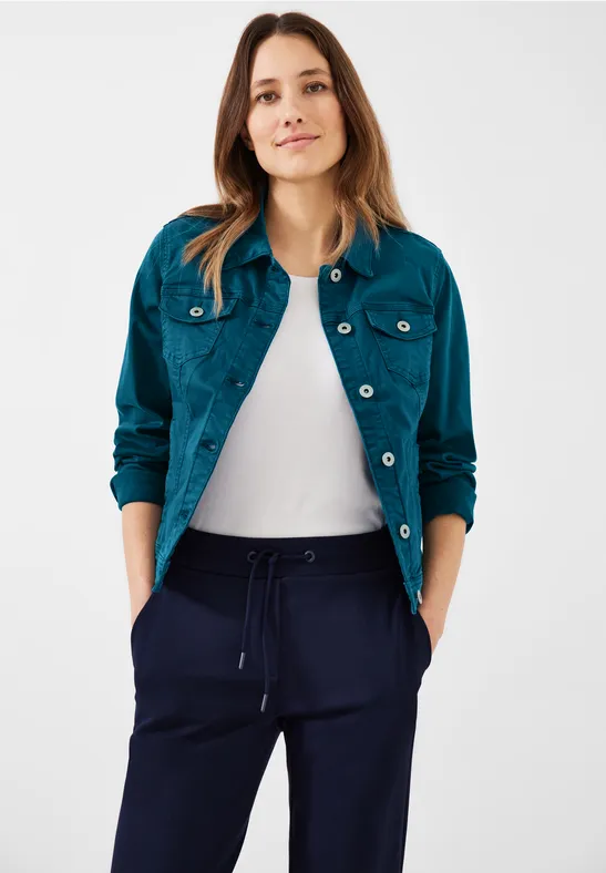 Color Jeansjacke teal blue