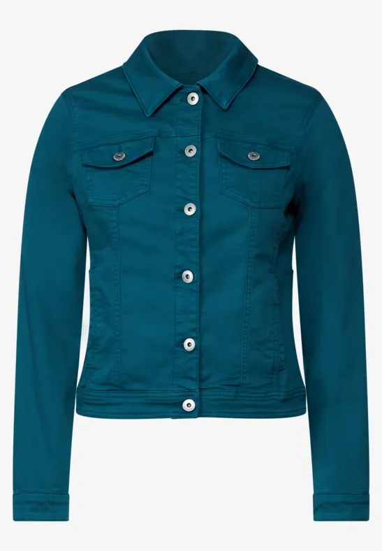 Color Jeansjacke teal blue