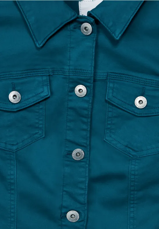 Color Jeansjacke teal blue