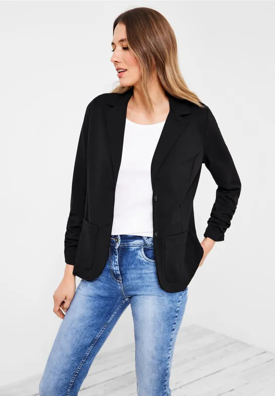 Sweatblazer mit Raffung Black